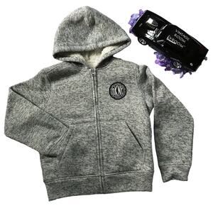 DKNY NWOT Faux Shearling Hoodie Jacket Boys 10